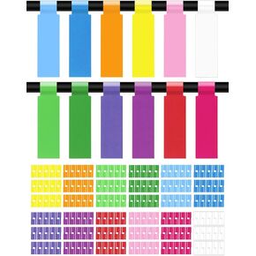 750 PCS Cable Labels, 12 Colors Waterproof Cable Tags Wire Labels for Cable Management, Self Adhesive Wire Labels Printable for Laser Printer and Handwriting