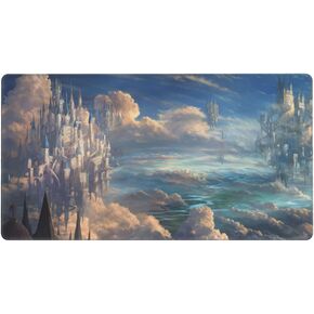 MTG Playmat TCG Playmat Board Game Card Game Trading Card Game Play mat Desk pad Original Hand-Painted Stitched Edges Smooth Surface Rubber Base City in The Sky 23.5x13.7in