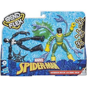 الرجل العنكبوت Marvel Bend و Flex Black Suit Vs. ألعاب شخصيات الحركة دوك أوك، أشكال مرنة مقاس 15.24 سم، للأطفال من سن 4 سنوات فما فوق