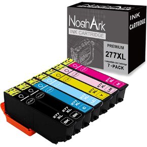 7 Packs 277XL Remanufactured Ink Cartridge Replacement for Epson 277 High-Capacity for Epson Expression XP-850 XP-860 XP-950 XP-960 XP-970 Printer (2BK/1C/1M/1Y/1LC/1LM,7-Pack)