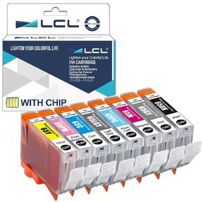 LCL CLI-65 4215C007 Ink Cartridge Eight Color,High Yield CLI 65 Ink Cartridge Replacement for Canon Pixma Pro 200 Printer 8-Color with Chip Version(BK/GY/LGY/C/PC/M/PM/Y)