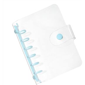 غطاء غلاف شفاف من PATIKIL A7، واقي غلاف ورق فضفاض من مادة PVC الناعمة قابل لإعادة الملء مع زر إغلاق سريع 6 حلقات لمجلد دفتر الملاحظات الخاص بالاجتماعات DIY، لون ذهبي