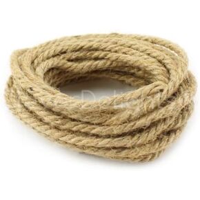 CleverDelights 5mm Natural Jute Rope - 15 Feet - Extra Thick Heavy Duty Twine