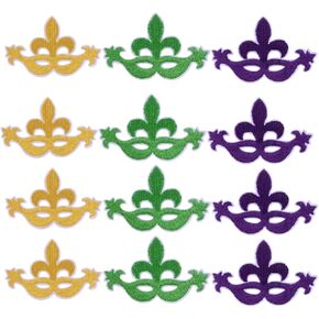 Colorful Fleur De Lis Patch Mardi Gras Iron On Embroidered Patches Transfer Applique Iron-on Patch for Clothing Machine Embroidery DIY 12PCS (Colorful)