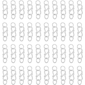 UNICRAFTALE 50Pcs S Clasp Stainless Steel S-Hook Clasps with 100pcs Jump Rings 4.6mm Hole Small S Hook Clasps Connectors Metal Hook Accessories for DIY Necklace Bracelet Jewelry Making