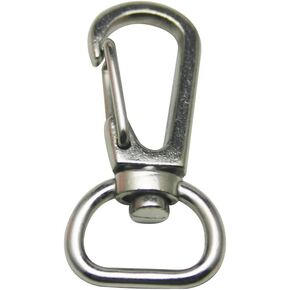 Amanaote Metal Silvery 0.5 Inside Diameter D-ring Lobster Clasp Claw Swivel Eye Lobster Snap Clasp Hook for Strap(Pack of 20)