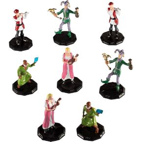 Monster Townsfolk Mini Fantasy Figures - 8pc Hand-Painted Entertainer Non Player Character NPC Miniatures - 1" Hex-Sized Compatible w DND Dungeons Dragons Pathfinder RPG Tabletop Games
