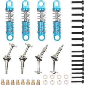 8PCS Metal CVD Universal Drive Shafts Shock Absorbers Kit Compatible with WLtoys K969 K979 K989 K999 P929 P939 1/28 RC Car Upgrade Parts (Silver Red)