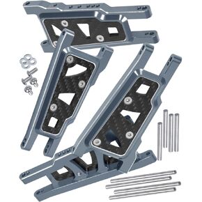 Alloy Front Rear Suspension Arm Upgrades Part for 1/10 Slash 4x4 VXL/Rustler 4x4 VXL/Stampede 4x4 VXL/Hoss 4x4 VXL 4wd,4pcs A Arms Hops Up,Navy Blue (More Durable Arm)