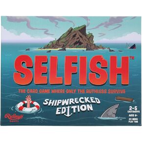 Ridley's Games: Selfish- Shipwrecked Edition Card Game | Easy to Play Party Game for Groups | Ideal for 2-5 Players | Makes a Great Gift Idea | Watch Out for That Shark - Only The Ruthless Survive!