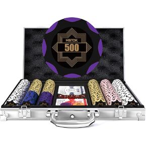 مجموعة شرائح كلاي بوكر لتكساس هولدم، 300 قطعة مع مجموعة ألعاب البلاك جاك الاحترافية من الطوائف، حقيبة حمل متطورة مع حقيبة سفر من الألومنيوم
