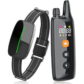 Dog Training Shock Collar 4000FT Dog Bark Collar with Remote IP67 Waterproof 4 Training Modes Beep Vibration Shock Light Mode Magnetic Charger Electric Dogs Collar 8-25 inches Single shock Earth Black