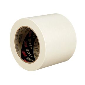 3M General Use 201+ Masking Tape - 4 in. (W) x 180 ft. (L) Crepe Masking Tape Roll with Solvent Free Rubber Adhesive