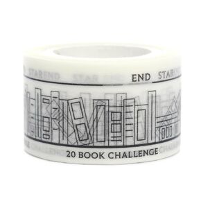 Japanese 20 Book Reading Challenge Writable Washi Tape / 25mm x 10M / 111 Stickers
