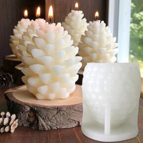Christmas Pinecone Silicone Candle Molds Soap Mold 3D Xmas Theme Resin Concrete Mold Day Supplies Ornament Mold Autumn Table Home Decor