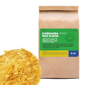8 Oz Carnauba Wax Flakes for Wood Polishing, Candle Making