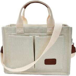 Large Canvas Tote Bag for Women Work Tote Bags with Pockets Laptop Crossbody Purses Everyday Bag Handbags for Travel