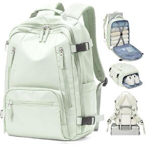 Large Travel Backpack for Women Men, Carry On Backpack, Hiking Backpack Waterproof Outdoor Sports Rucksack Casual Work Gym Weekender Daypack Travel Essentials（simple, Army green）