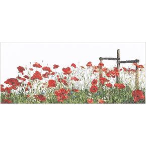 Thea Gouverneur 546A 18 Count Poppies on Aida Counted Cross Stitch Kit, 22" by 18.5", Multicolor
