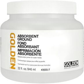 Absorbent Ground by GOLDEN, 32 fl. oz. Jar, Professional Acrylic Ground, Semi-Opaque