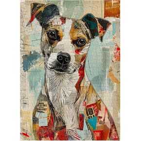Vintage Dog Puzzles for Adults 1000 Pieces, Retro Newspaper Puppy Jigsaw Puzzles, Funny Pet Dog Animal Puzzle as Home Decor