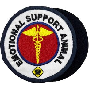 3" Emotional Support Animal Badge Patch Service Dog Medical Assistance Embroidered Hook and Loop Patch
