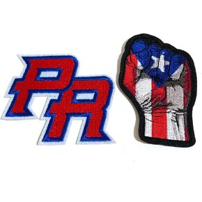 Puerto Rican PR Patch and Puerto Rico Flag Fist Design Patch – Iron-On Sew-On Clothing Accessories – Celebrate Your Boricua Pride