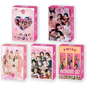5 Pack/150 Pcs Twice Lomo Card Kpop Photocards Greeting Card with Postcards Box