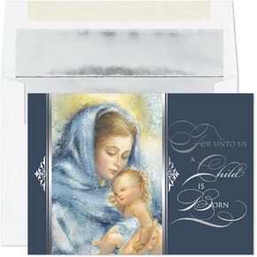 Holiday Classic Collection 16-Count Boxed Religious Christmas Cards with Foil-Lined Envelopes, 7.8" x 5.6", Three Kings (910900)