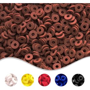 4000Pcs Red Clay Beads for Bracelets Making 6mm Polymer Heishi Round Flat Spacer Clay Bead for DIY Jewelry Earrings Crafts
