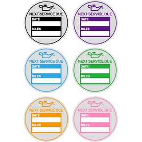 2 inch 60 PCS "Next Service Due" Static Cling Labels Easy Remove Oil Change Stickers 6 Colors Static Cling Windshield Labels -Poskornwel in Kuwait