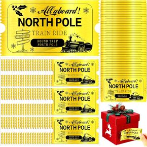 Gisafai 200 Pcs Christmas Gold Foil Polar Train Stickers Bulk Polar Believe Stickers North Pole Santa Gift Reward for Christmas Party Favors Merry Christmas Stuffer Xmas Gift Supplies