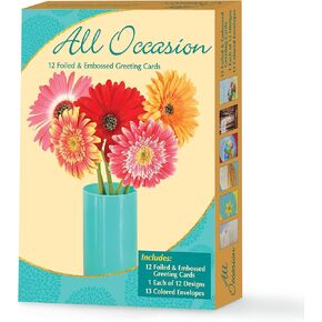 Designer Greetings Foiled Birthday Assortment, 12 Cards, 13 Envelopes