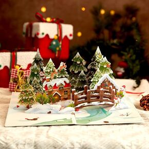 Christmas Tree Card With Light And Music - Merry Christmas Song, 3D Christmas Greeting Card with Note Card & Envelope For Wmomen, Wife, Mom, Grandma, Daughter, Sister, Girlfriend, Husband, Grandparent, Grandfather