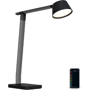 مصباح مكتبي ذكي من BLACK+DECKER Verve Designer، يعمل مع وضع Alexa Auto-Circadian، LED أبيض حقيقي + 16 مليون لون RGB، شاحن لاسلكي Qi، أسود/رمادي، معتمد للبشر in Kuwait