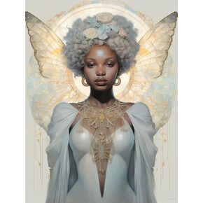 5D Diamond Art Painting Kits by Number for Adults Black Angel Woman Acrylic Diamond Art Painting Full Round Drill Crystal Rhinestone Embroidery Craft Kits 30x40cm