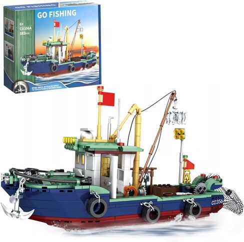 City Police Boat Building Blocks Sets, Cool Patrol Rescue Coast Guard Ship with Race Boat Building Toys,480 Pcs STEM for Boys Girls 6-12 in Kuwait