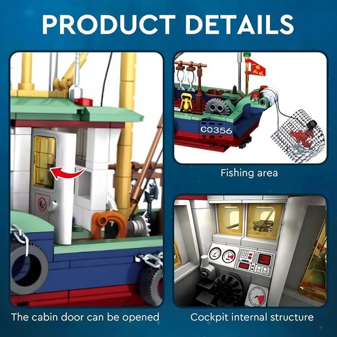 City Police Boat Building Blocks Sets, Cool Patrol Rescue Coast Guard Ship with Race Boat Building Toys,480 Pcs STEM for Boys Girls 6-12 in Kuwait