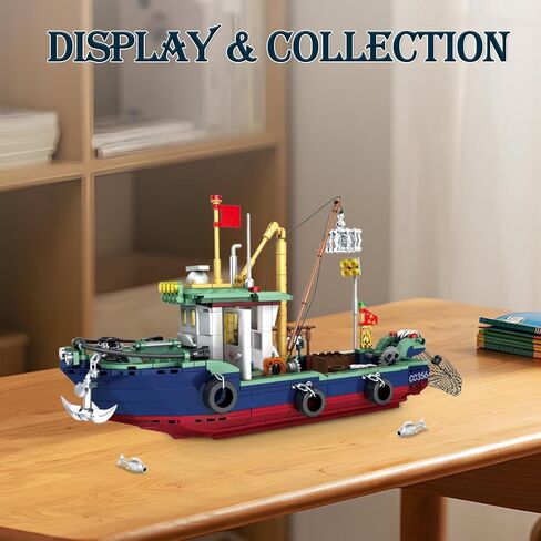 City Police Boat Building Blocks Sets, Cool Patrol Rescue Coast Guard Ship with Race Boat Building Toys,480 Pcs STEM for Boys Girls 6-12 in Kuwait