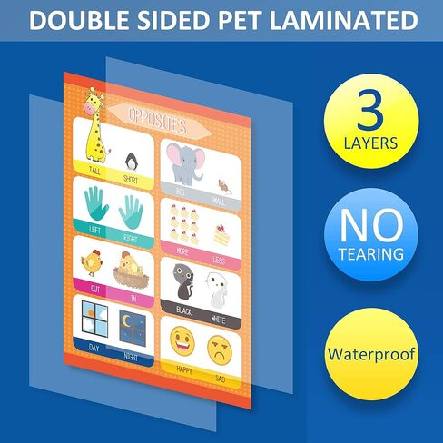 Youngever 13 Pack Laminated Educational Preschool Posters for Toddlers and Kids, Learning Posters, Classroom Posters, Teaching Posters, Alphabet ABC Posters, with Solar System (16 x 11 inch) in Saudi Arabia