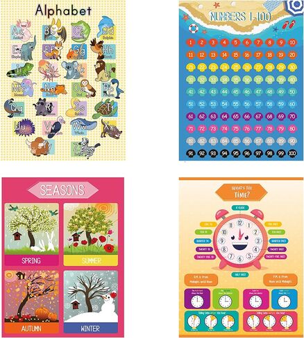 Youngever 13 Pack Laminated Educational Preschool Posters for Toddlers and Kids, Learning Posters, Classroom Posters, Teaching Posters, Alphabet ABC Posters, with Solar System (16 x 11 inch) in Saudi Arabia