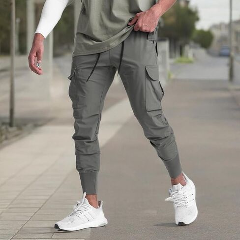 Muscle Killer Mens Running Jogger Pants Workout Athletic Sweatpants Lightweight Quick Dry Tapered Hiking Pants Sports Pants in Kuwait