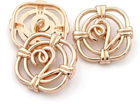 5 Pcs Hollow Design Metal Buttons Sweater Decorative Coat Buttons Sewing Accessories(Silver,18mm) in Saudi Arabia