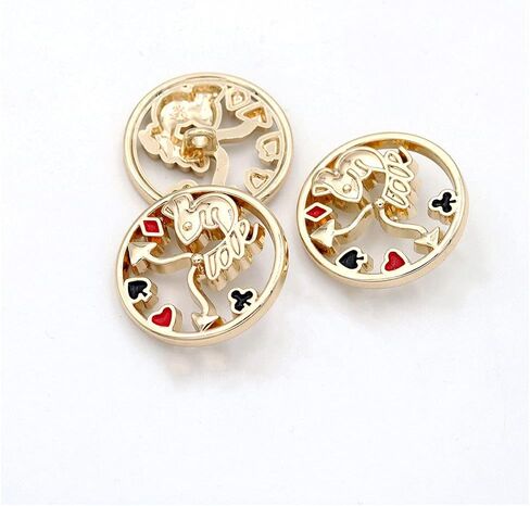 5 Pcs Hollow Design Metal Buttons Sweater Decorative Coat Buttons Sewing Accessories(Silver,18mm) in Saudi Arabia
