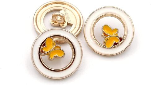 5 Pcs Hollow Design Metal Buttons Sweater Decorative Coat Buttons Sewing Accessories(Silver,18mm) in Saudi Arabia