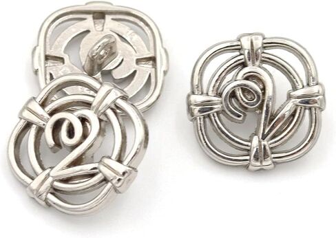 5 Pcs Hollow Design Metal Buttons Sweater Decorative Coat Buttons Sewing Accessories(Silver,18mm) in Saudi Arabia