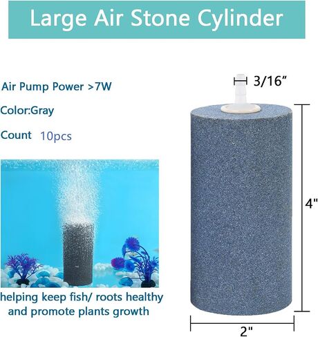 AQUANEAT 4x2 inch Aquarium Air Stones 10pcs, Aerator Diffuser,Air Stones for Aquariums,Fish Tanks,Pond and Hydroponics in Saudi Arabia