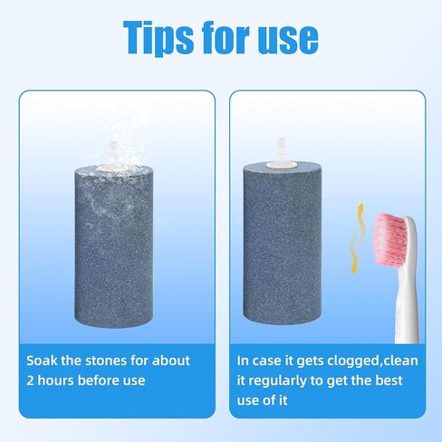 AQUANEAT 4x2 inch Aquarium Air Stones 10pcs, Aerator Diffuser,Air Stones for Aquariums,Fish Tanks,Pond and Hydroponics in Saudi Arabia