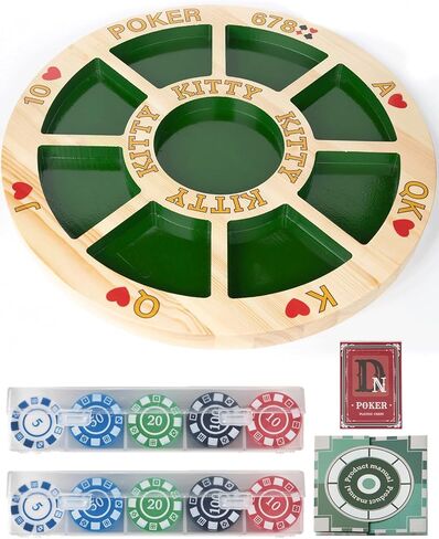 Michigan Rummy Deluxe Board Game Set : Wooden Game Board + 2 Boxes of Playing Chips (200 Pieces) + 1 Deck of Poker + 1 Game Manual. The Perfect Blend of Rummy and Poker, Perfect for Family Game Night in Saudi Arabia