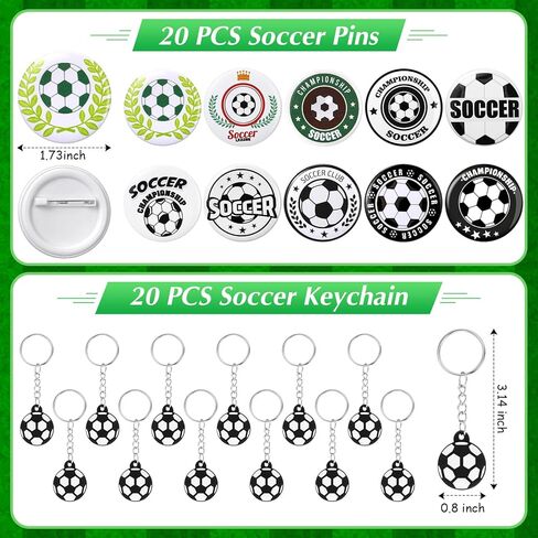 Aoriher 194 Pcs Soccer Party Favor Bulk Sport Birthday Party Gift Soccer Goodie Bag Filler Mini Soccer Ball Toy Silicone Bracelet Soccer Tattoo Sticker Soccer Slap Bracelet Keychain Button Pin in Saudi Arabia